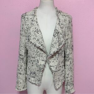 VTG Derek Lam 10 Crosby Cream & Black Tweed Blazer Jacket 4
